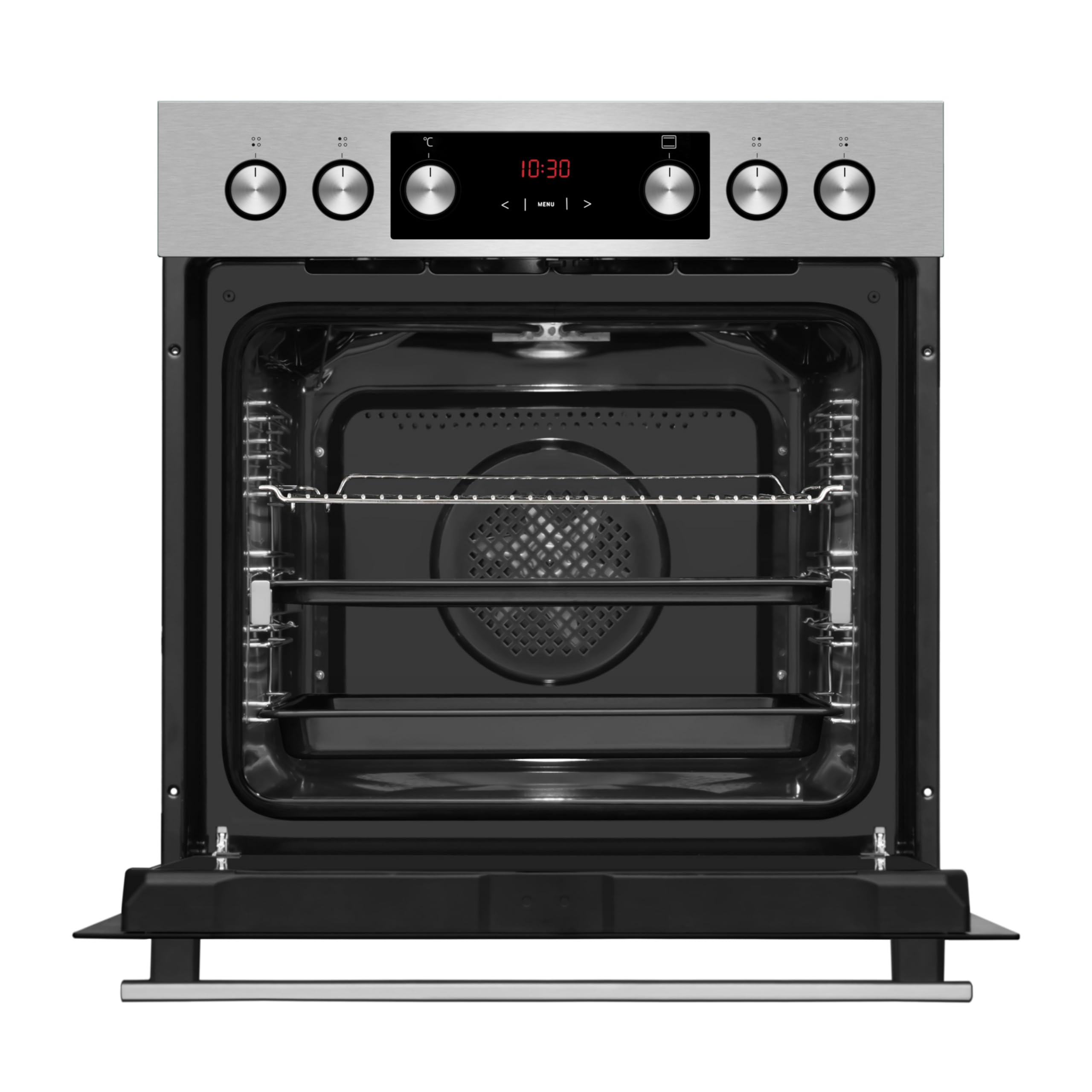 Amica Einbauherd Set 60 x 56 x 56 cm 77 l XXL Großbackofen 11 Backofenfunktionen 4 Kochzonen CoolDoor3 SoftClose ACHE 9340 E – einbauherd mit rahmenlos Glaskeramik-Kochfeld edelstahl