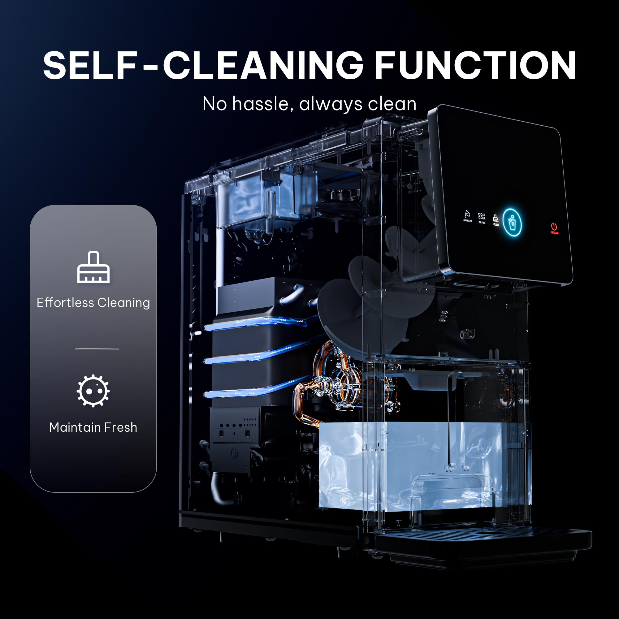 Silonn Nugget Ice Maker Countertop, Auto Drop Ice, Self Cleaning Ice Machine, 40 lbs/24H Soft Chewable Ice, Self Dispensing Nugget Ice Maker for Home, Kitchen and Party on Fridge.com