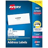 Avery Easy Peel Printable Address Labels with Sure Feed, 1" x 4", White, 3,500 Blank Mailing Labels (05962) – view 1