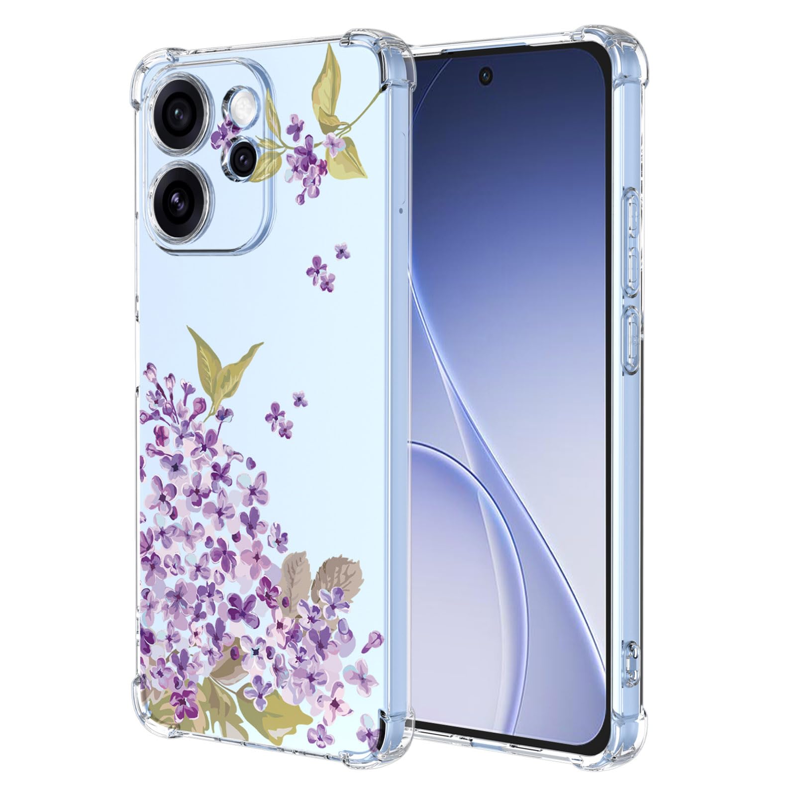SEAHAI Cover per Oppo A94 5G, Custodia Protettiva Ultra Sottile ed Elegante in Silicone TPU Flessibile, Glitter Modelli Colorful Cover Antiurto Case - Oro Rosa