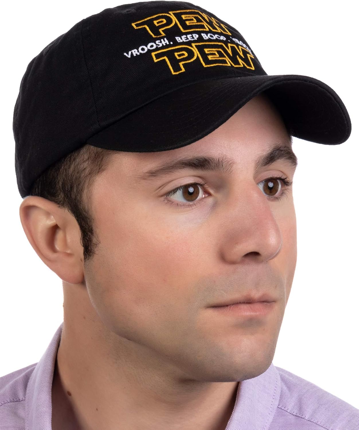 Pew Pew Wars | Funny Sci-fi Space Star Noises Science Geeky Cap, Nerdy Dad Hat - Image 4