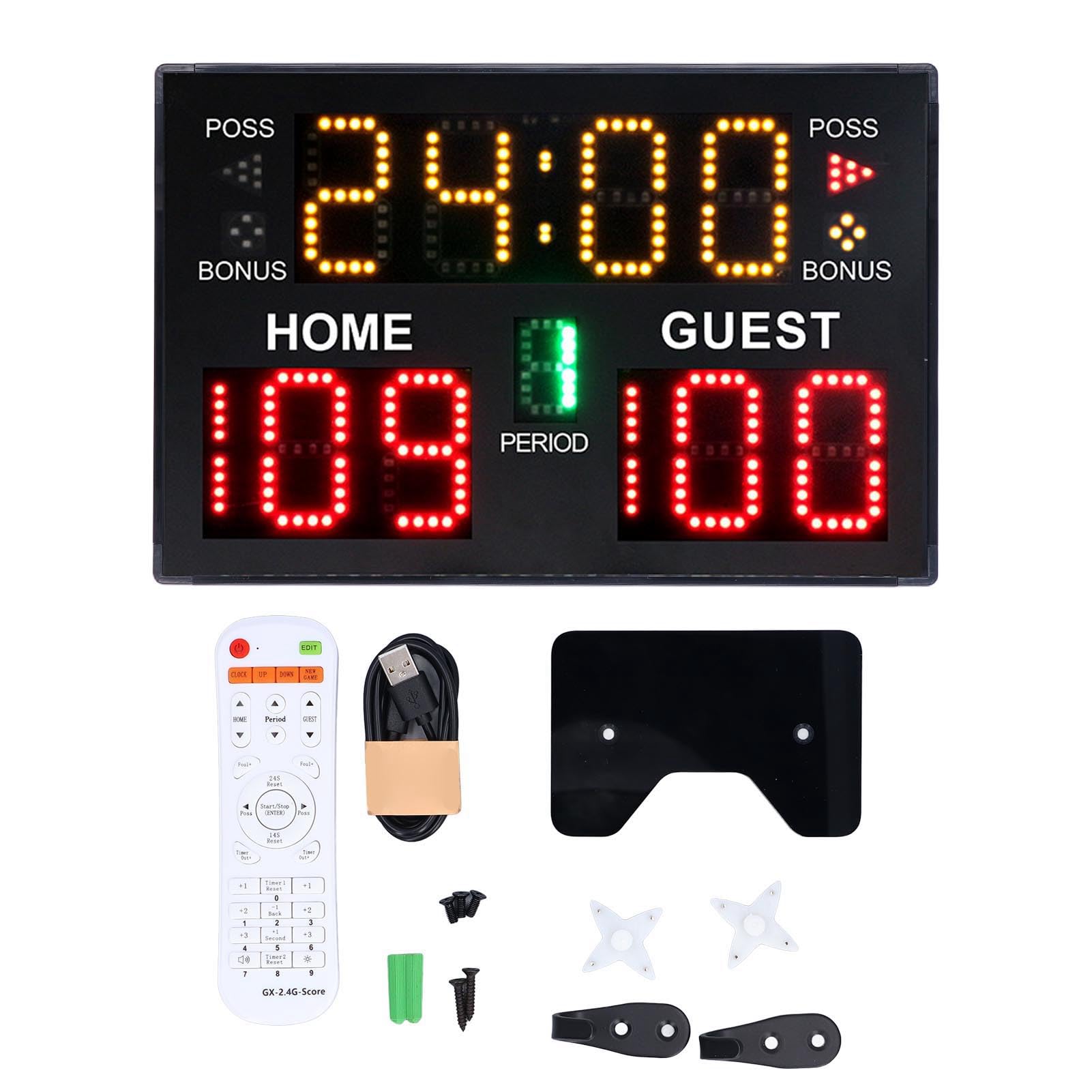 Sorandy Tabellone Segnapunti Elettronico da Basket a 11 Cifre, Tabellone Segnapunti da Tavolo Portatile e Versatile per Interni con Display a LED e Telecomando, Ottimo per l'allenamento di Gioco