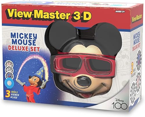Miniatura 5 de View Master Mickey Mouse Deluxe Set, Disney 100 Edition - STEM, Retro, divertido juguete de aprendizaje para niños y adultos, niños pequeños, a