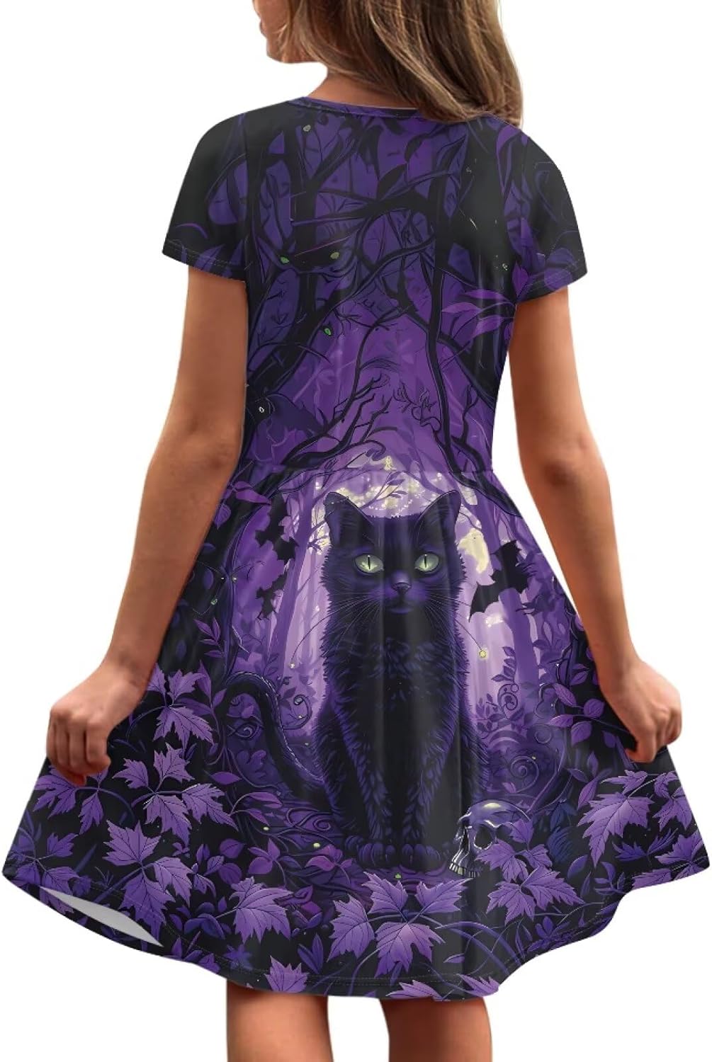 Short Sleeve Dresses for Girls School Dress with Pockets Twirly Skater Dress for 3-14 Years Old - Image 3