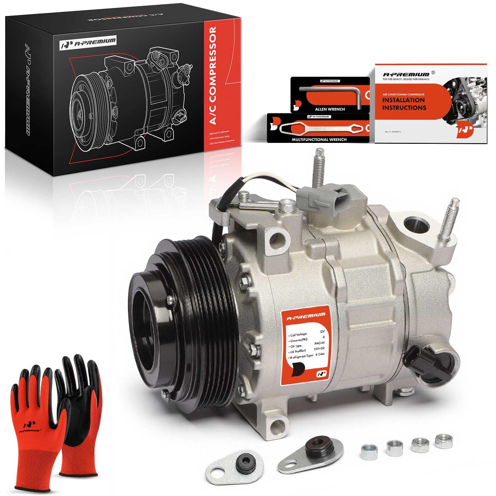 Photo 1 of A-Premium Air Conditioner AC Compressor with Clutch Compatible with Ram 1500 2021-2023 & Dodge Charger 2014-2023, Challenger 2015-2023 & Chrysler 300 2014-2023, with 7SBH17C Compressor 6-Groove Pulley