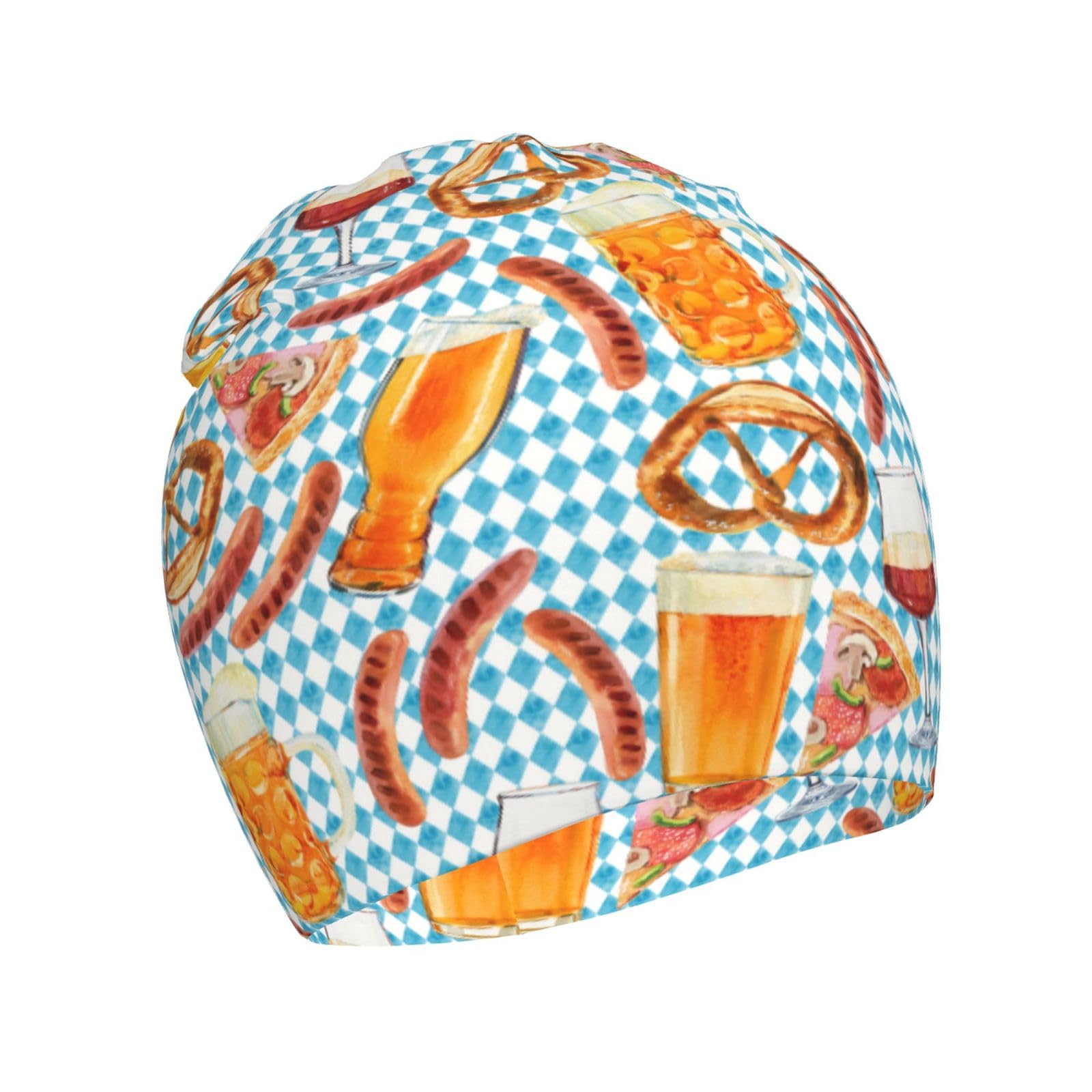 Rqzwdq Sausage Bread Pizza Pattern Kids Beanie Hats Warm Knit Beanie Cap Skull Caps Gifts Decor for Boys Girls White