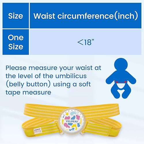 Miniatura 6 de Velpeau Cinturón de hernia umbilical para bebé recién nacido, antideslizante, con 3 almohadillas de compresión, banda para el ombligo, bragueta
