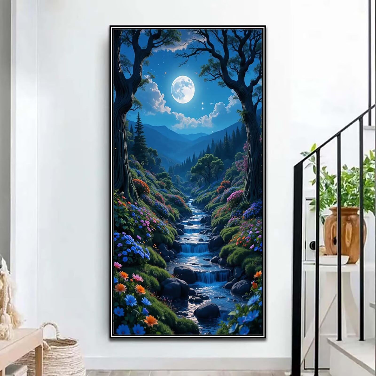 Księżyc duży, diamentowy obraz dla dorosłych, 60 x 120 cm, n5w-960