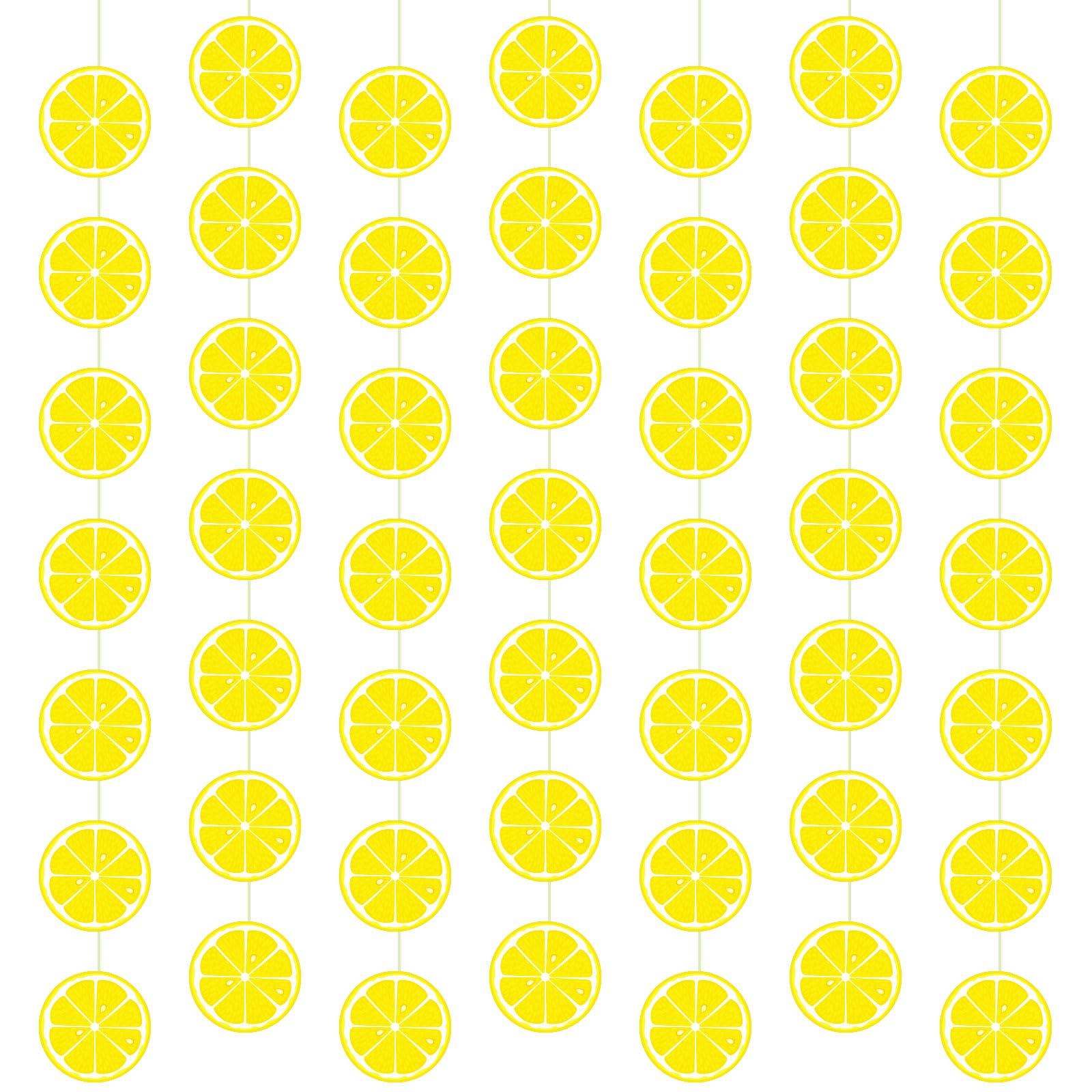 Duraaamo 8 Packs Lemon Party Banner Decorations Lemon Paper Garland Summer Paper Hanging Cutouts Summer Fruit Theme Banners for Wedding Birthday Baby Shower Party Supplies Decoration