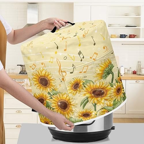 Miniatura 4 de Dolyues Funda para olla a presión de girasol, funda protectora lavable con bolsillo y asa para olla a presión eléctrica, freidora de aire, olla