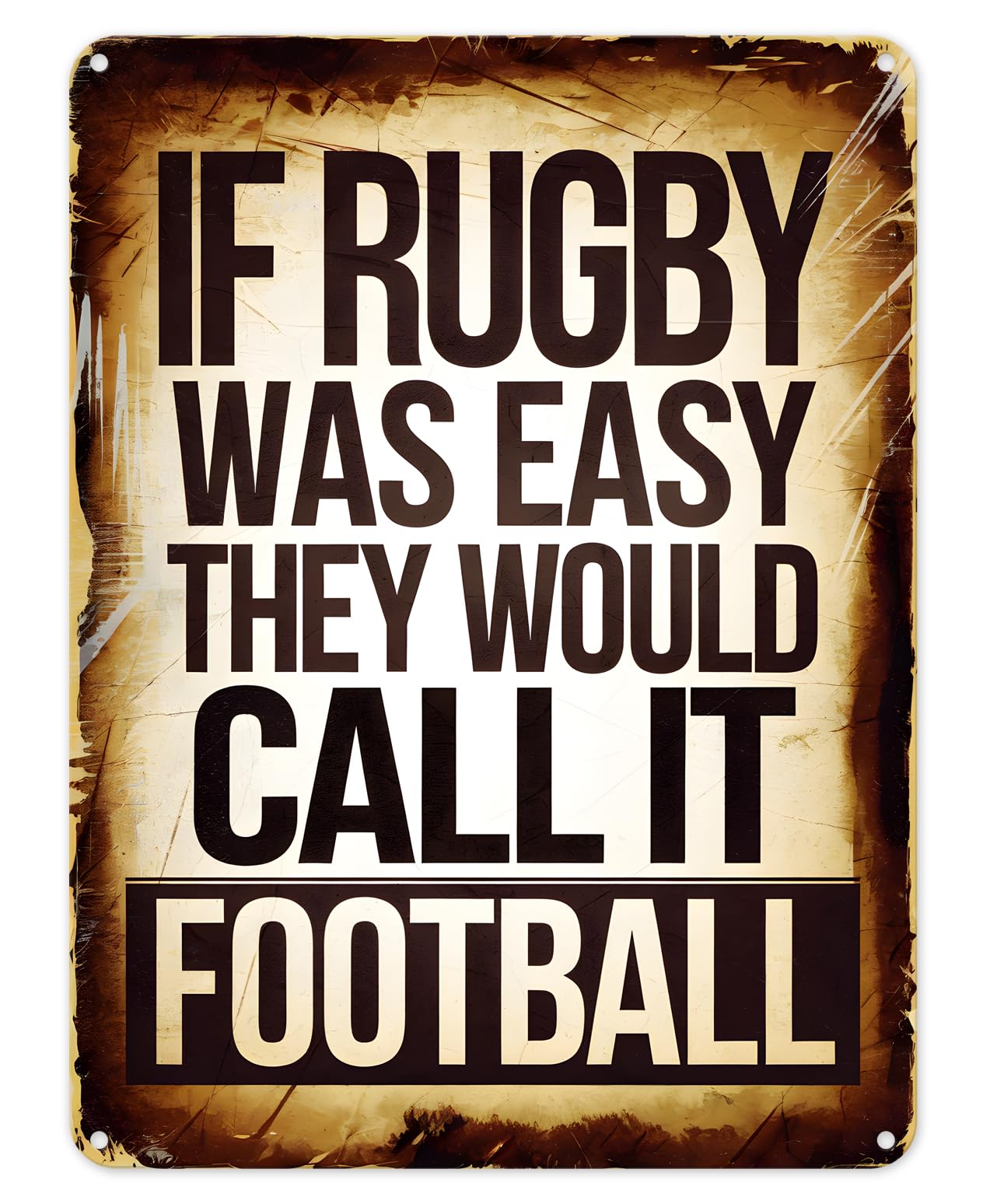 Shopagift If Rugby was Easy Funny Metal Poster Wall Tin Sign Man Cave Shed Bar Bedroom Home Kitchen - A3