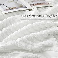 Vista 4 de BEDAZZLED Funda de edredón tamaño Queen, juego de 5 piezas de fundas de edredón con textura blanca, suave y transpirable, juego de fundas de edredón