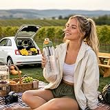 BOYIFEIJIE Glass Water Bottle, 1.5 Litres with Straw & Tea Strainer, Large Borosilicate Glass Bottle, Leak-Proof, Reusable Water Bottle for Sports, Office, School, Fitness & Camping (Green, 1000 ml) - 6