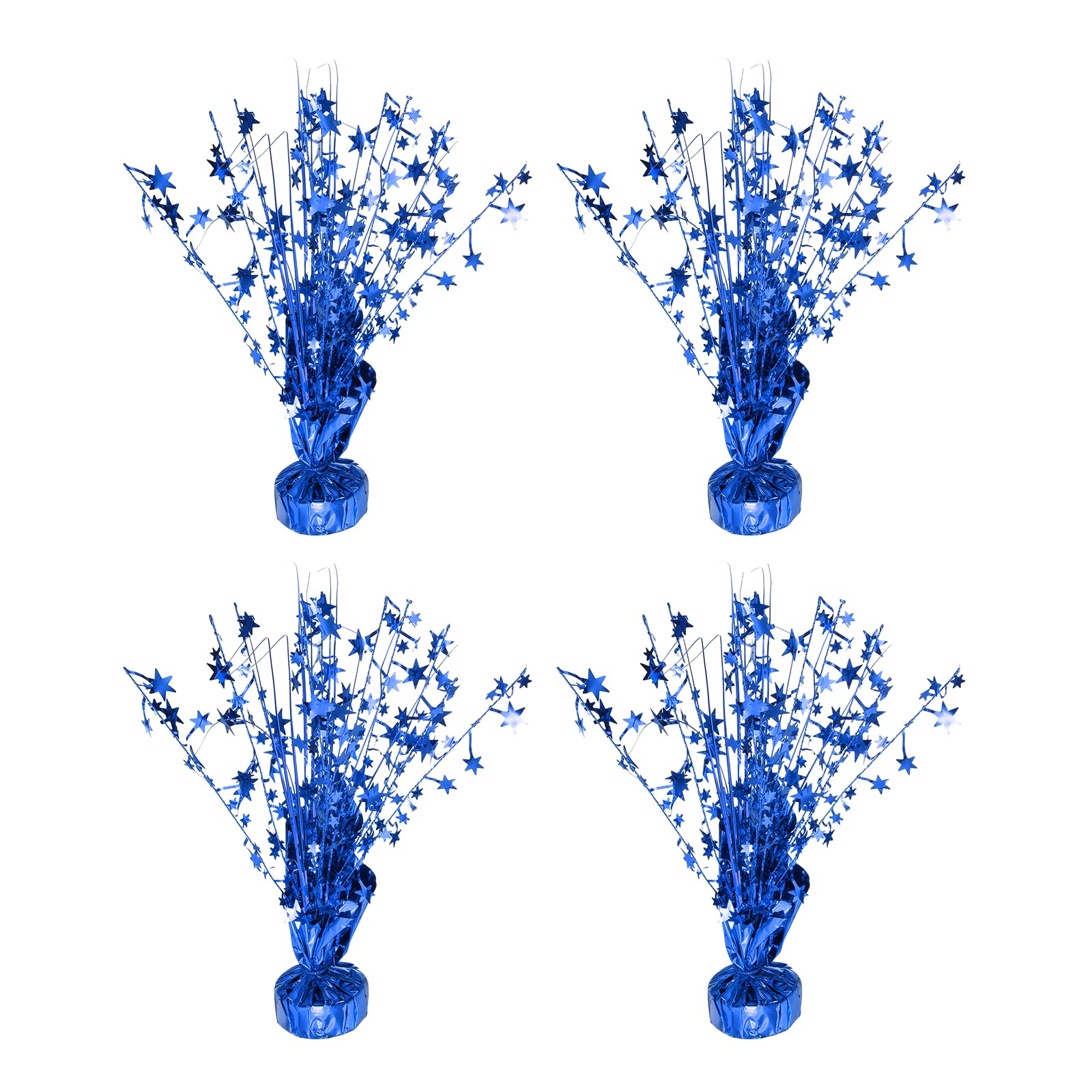 sourcing map Metallic Foil Spray Centerpiece, 12.2" Star Table Decoration Spray Decoration for Christmas Wedding Birthday Party Graduation Celebration New Year, Blue