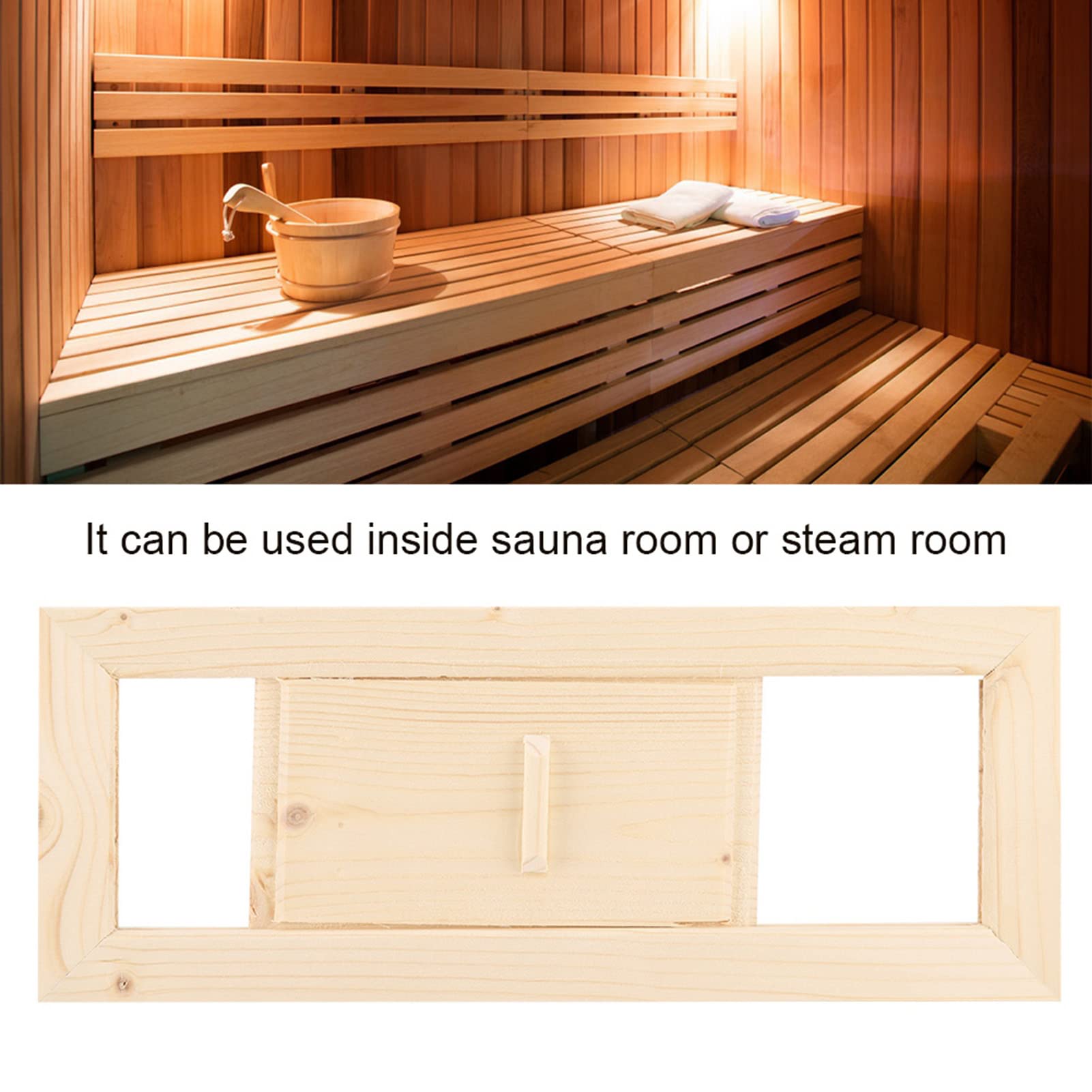 Sauna Vent, Wooden Steam Room Vent Rectangle Air Vent Grille Ventilation Steam Room Sauna Accessory for Sauna Room and Swimming Pool