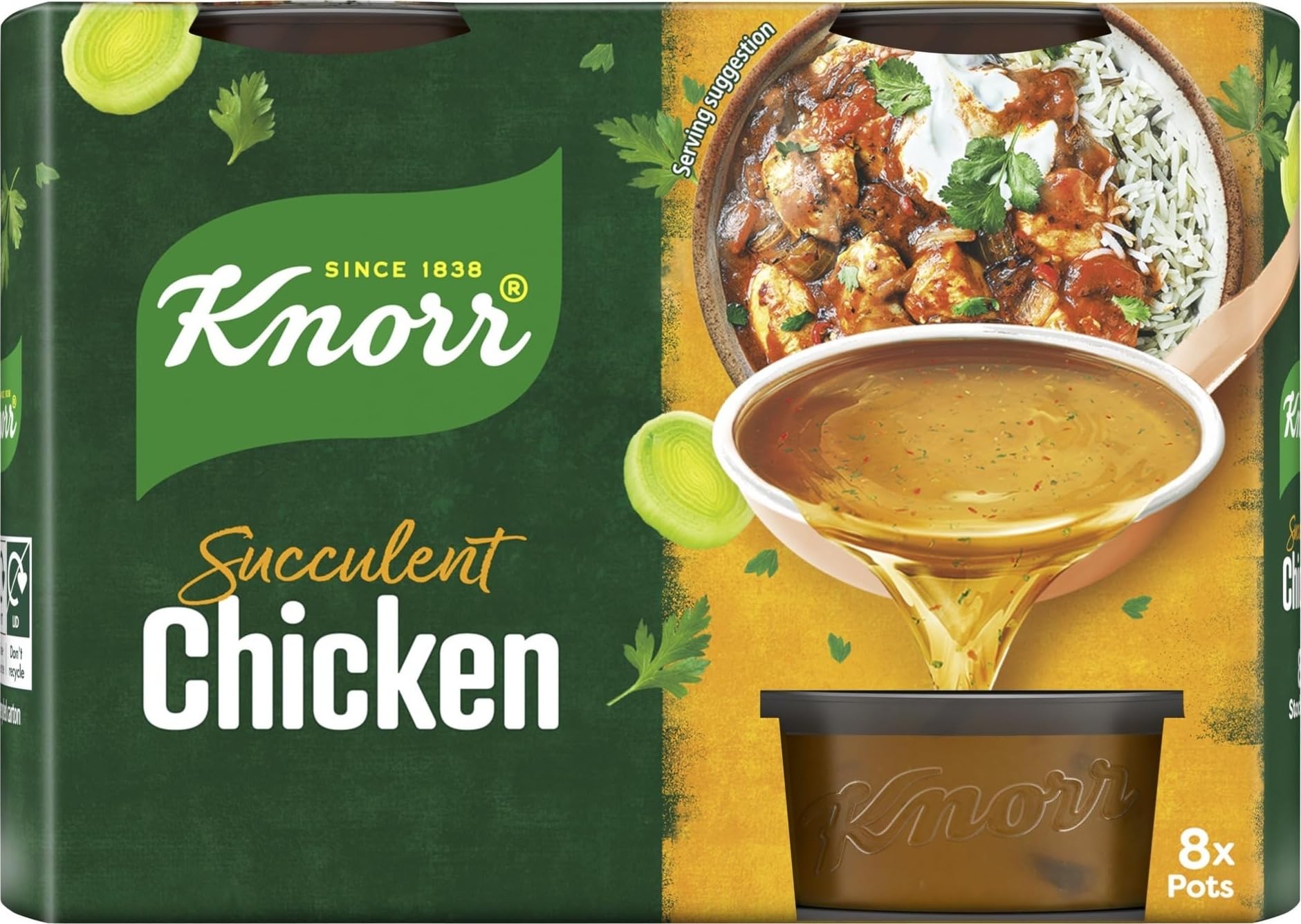 Knorr Chicken Stock Pots gluten-free to add a rich chicken flavour to your dishes 8x 28 g