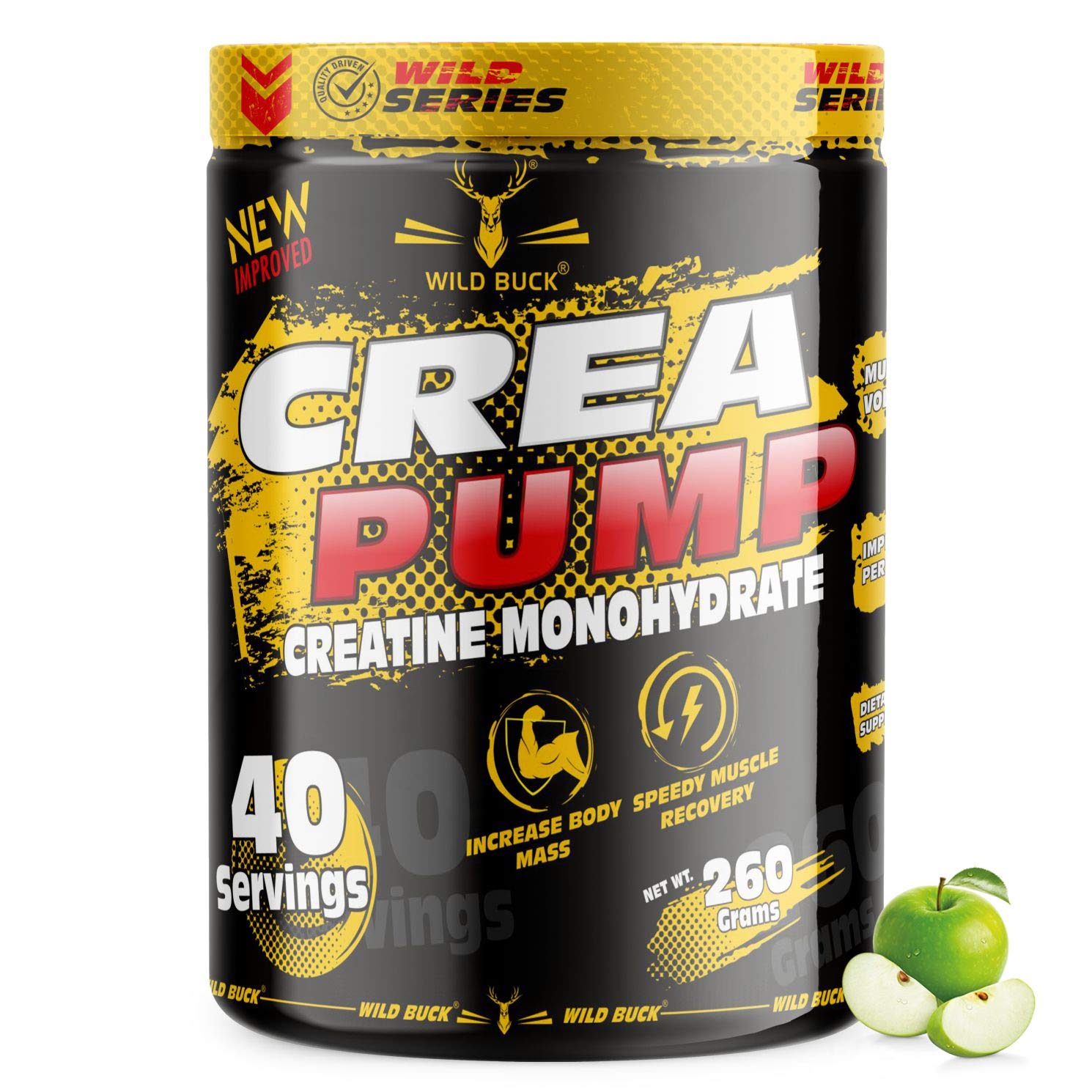 Wild Buck Crea Pump Creatine Monohydrate - Increase Strength - Reduce Fatigue - 100% Pure Creatine - Better Absorption- Lean Muscle Building - Supports Muscle Growth - Improves Athletic Performance - Optimal Recovery [Green Apple, 260g] (B08DJCWSBM) Amazon Price History, Amazon Price Tracker
