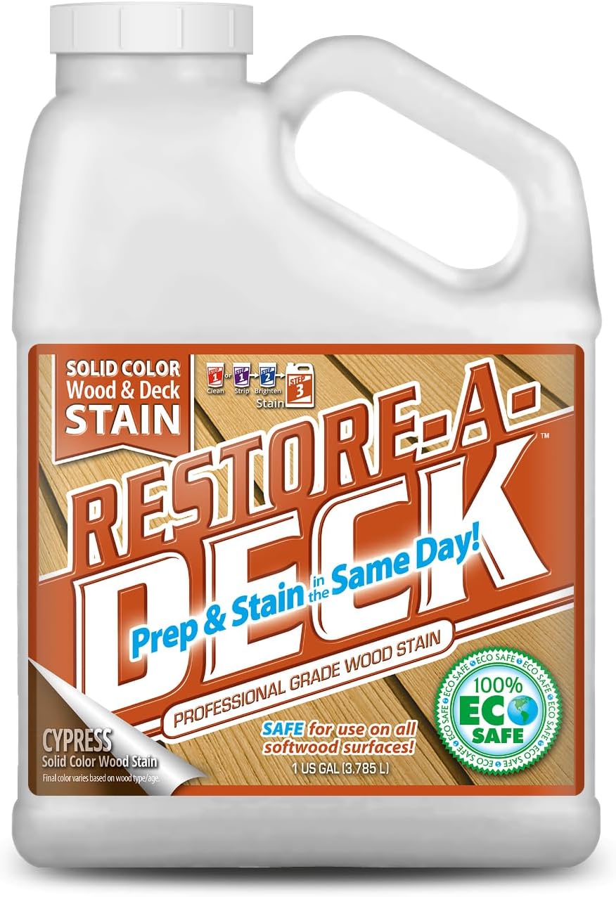 Restore-A-Deck Solid Color Stain for Decks & Exterior Wood (1 Gallon, Coastal Gray)