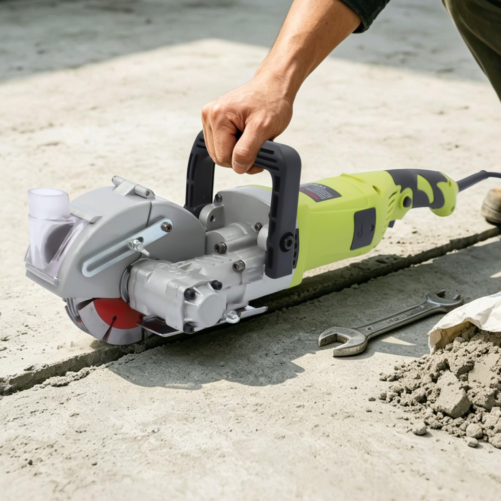 4000W Schlitzfräse Mauernutfräse mit mit 5 Sägeblatt & 360° Schneiden, 6500RPM Elektrische Mauernutfräse,Staubfreie Nutenfräsmaschine,Mauerfräse für Beton,Renovierung,Marmor