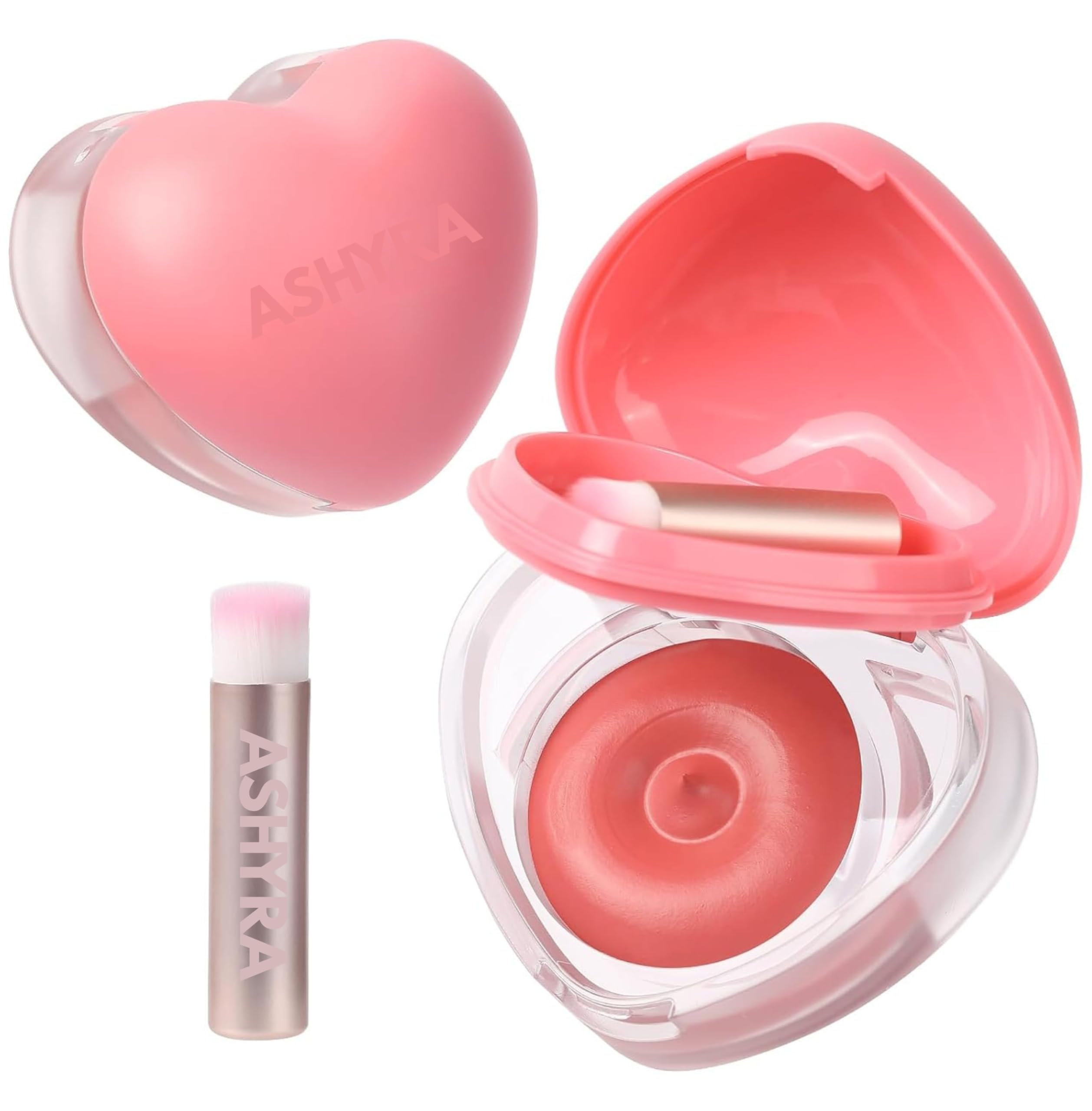 Heart-Shaped Dual-Use Lip & Cheek Balm - Matte Finish, Long-Lasting, Whitening Effect, Pink & Orange Options, Versatile Makeup for All Skin Type (Peach Girl-2)-image-42