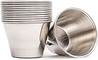 EHOMEA2Z Stainless Steel Ramekins (12 Pack, 2.5 oz) - Commercial Grade Sauce Cups for Hot/Cold Condiments, Multifunctional Portion Cups