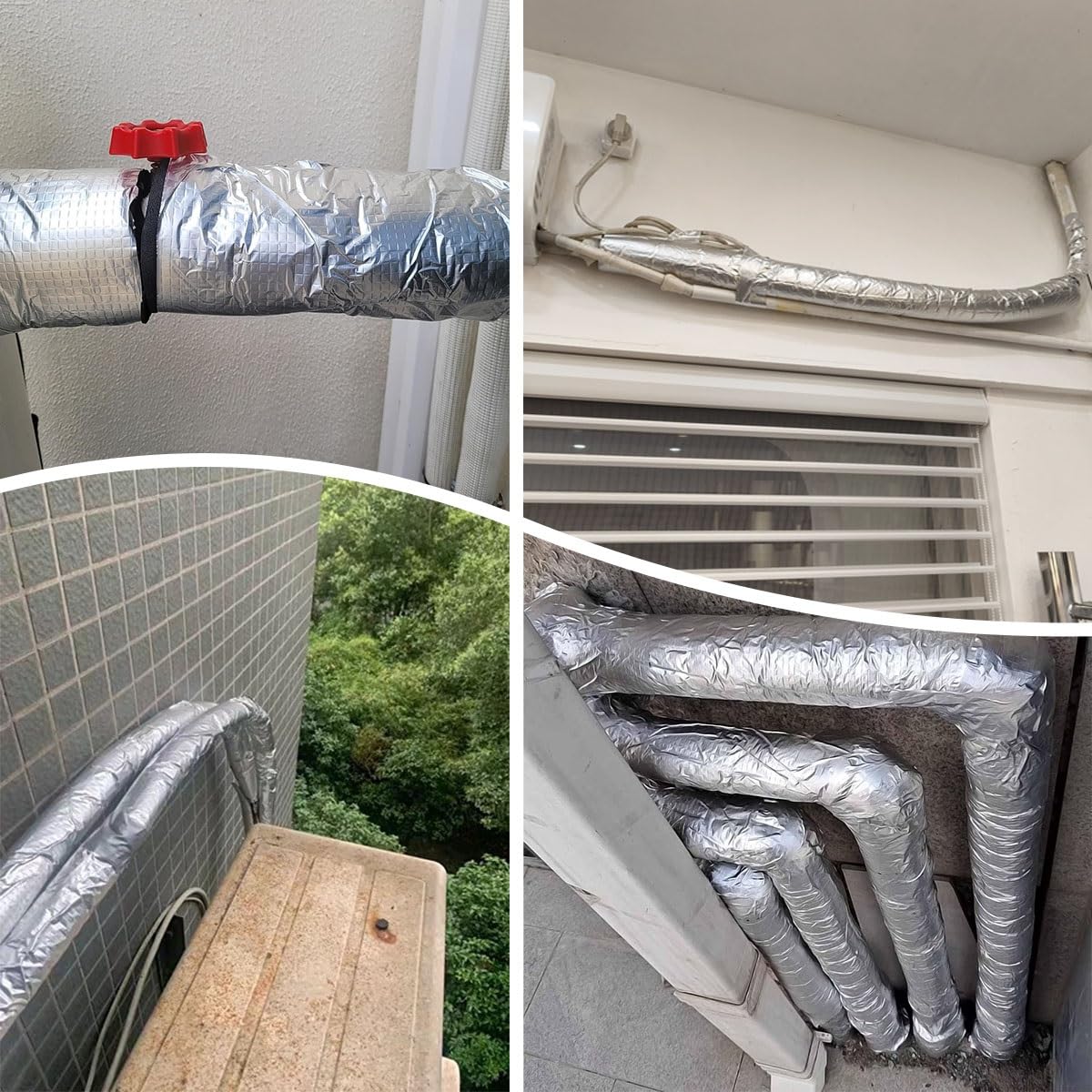 95cm Tubo Isolante Antigelo per Esterni Guaina Isolante in Gomma, Isolante Tubi in Foglio di Alluminio ID 22-219mm Utilizzato per Tubi dell'Acqua Fredda E Calda, Condizionatore(219mmx40mmx1m)