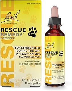 Bach RESCUE Remedy PET Dropper 20mL, Natural Stress Relief, Calming for Dogs, Cats, & Other Pets, Homeopathic Flower Essen...