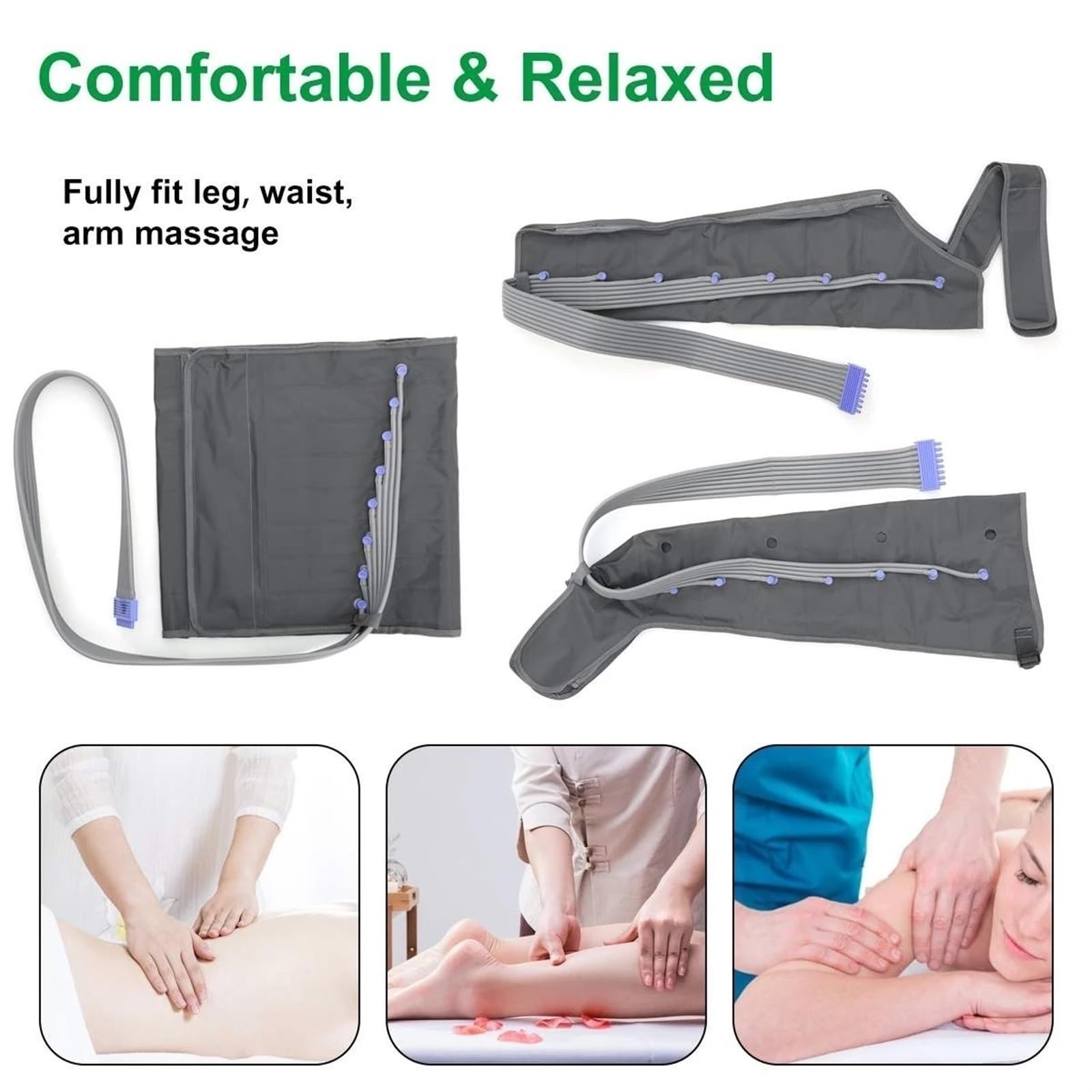 Bein Kompression Massager für Zirkulation und Entspannung Fuß und Wade Kompression Oberschenkel Massager Einstellbare Bein Wraps Massager mit Controller ( Color : 1 leg 1 arm 1 belt and machine , Size