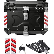 56L Motorcycle Top Case Aluminum Waterproof Motorcycle Top Box Lock | Quick-release mount, universal fit, commuting &amp; short trips, travel use, daily use, portable handle, anti-theft mount