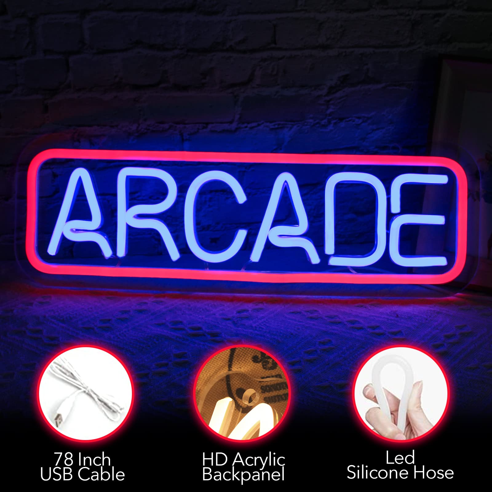 Insegna Al Neon Retrò 3D Fantasma Arcade Game - Luce LED Fatta A Mano Con Cavo USB - Decorazione Da Parete Per Sala Giochi, Camera Da Letto, Man Cave - Idea Regalo Per Giocatori