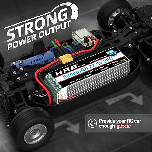 Miniatura 3 de HRB 6S 5000mAh 22.2V 50C Lipo Batería XT60 Plug Adecuado para RC Quadcopter Helicóptero Avión Coche Barco Camión