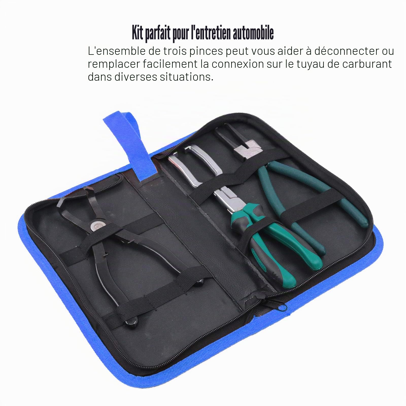Glarks Lot de 3 pinces de tuyau de carburant de 20,3 cm, clip de serrage et pliants de déconnexion à 80 degrés pour l'entretien de la voiture