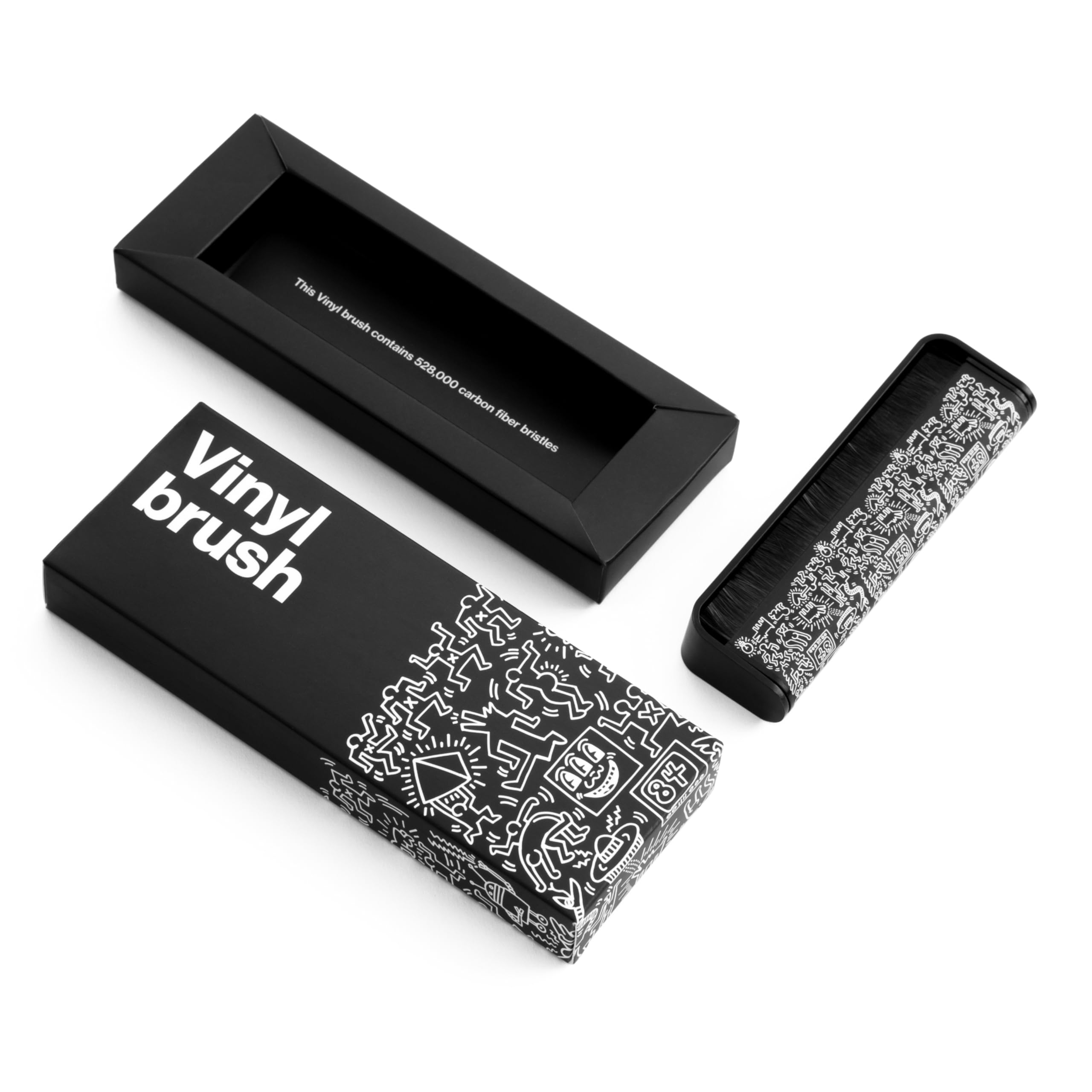 AM Carbon-Antistatik Kohlefaserbürste für Schallplatten Reinigung und Vinyl Clean Sound - Reinigungsbürste für Plattenspieler - Effektive Schallplattenbürste (Keith Haring Edition)