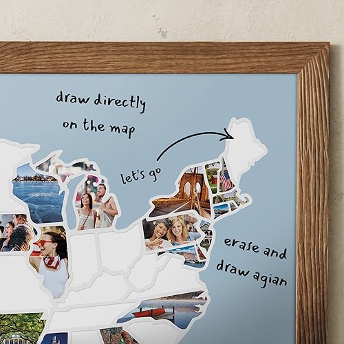 Miniatura 6 de 1DEA.me Mapa fotográfico de Estados Unidos - Mapa de viaje de 50 estados - 24 x 36 pulgadas - Incluye un creador de fotos seguro - Fácil de usar,