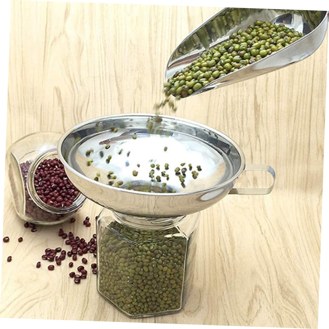 Garneck 4 Set Di Piccoli Imbuti in Acciaio Inox Imbuto Di Riempimento Con Maniglia Ergonomica Per Uso Da Cucina 2 Pezzi * 4