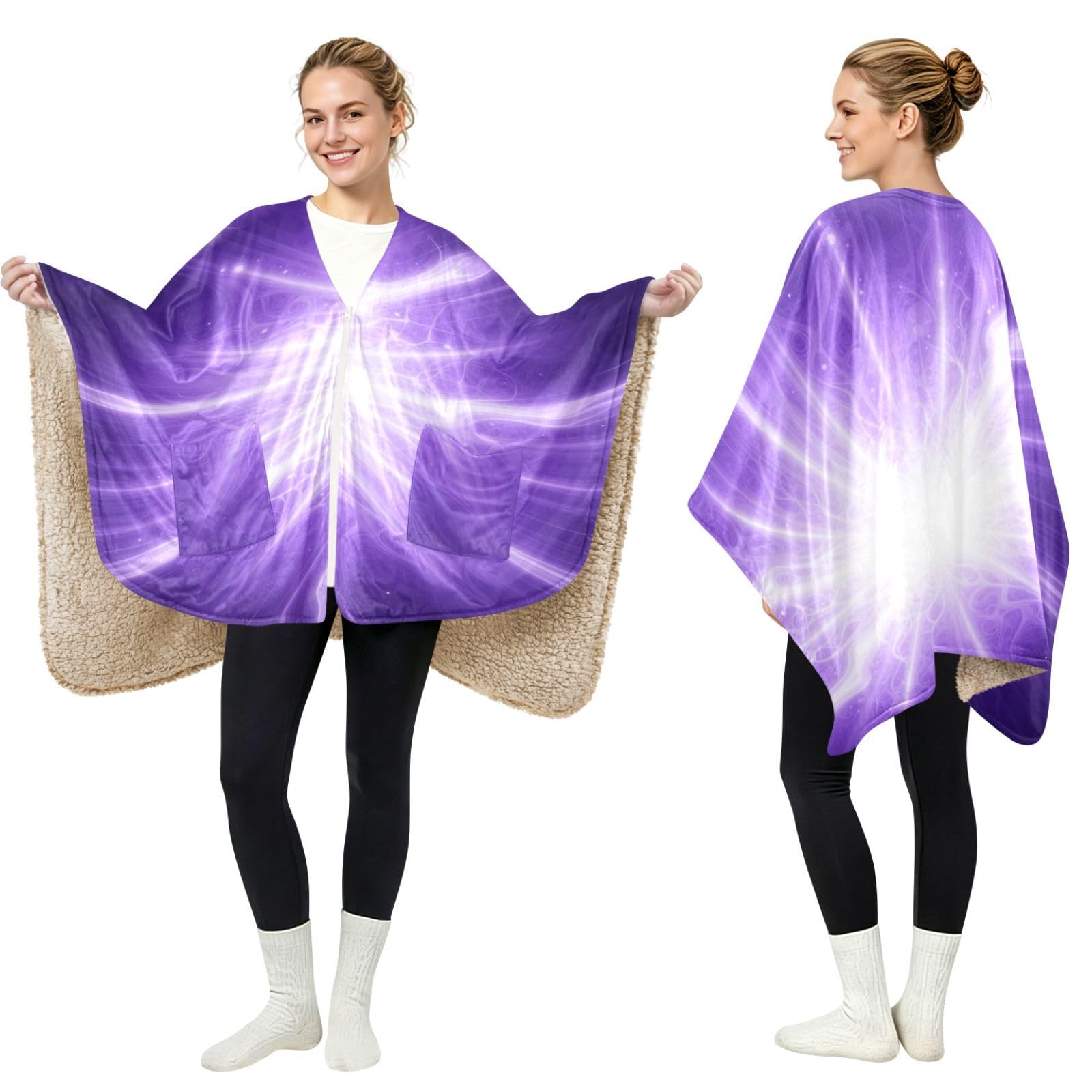 GuoChe Poncho, capa envolvente, bonito patrón de lazo rosa