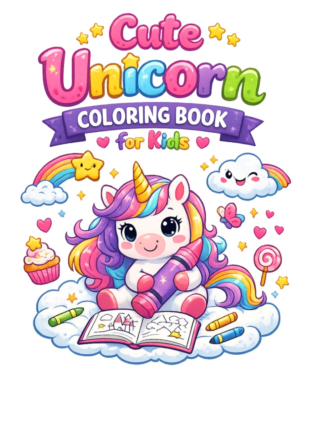 Cute Unicorn Coloring Book for Kids: Fun and Easy Magical Unicorn Coloring Pages for Girls and Boys Ages 4-8