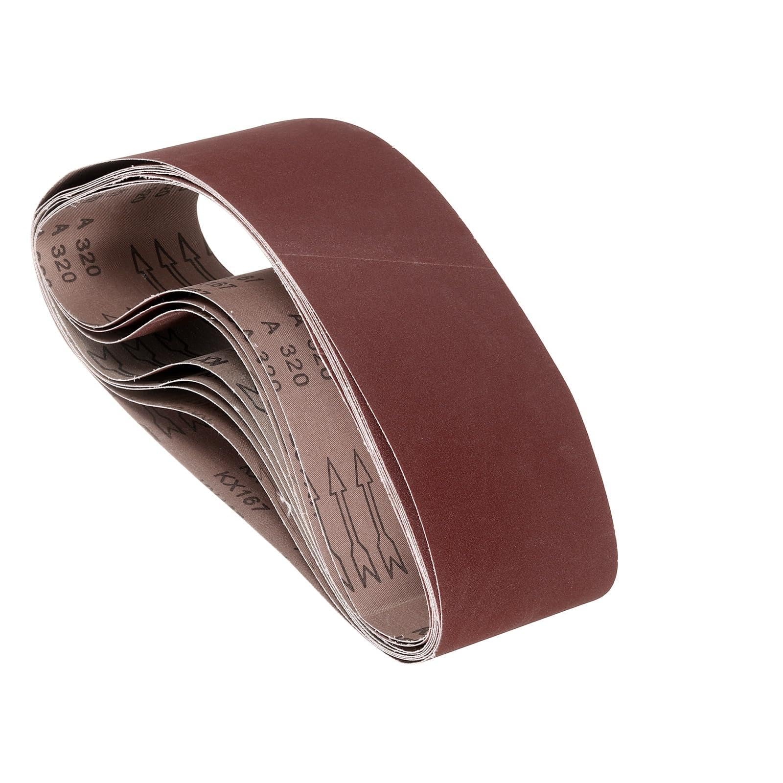 Kozelo 10Pcs Sanding Belts 100mm x 915mm 40/60/100/180/320 Grit Aluminum Oxide Abrasive Sandpaper for Belt Sander Metal Grinding Wood Working Weld Rust Removal