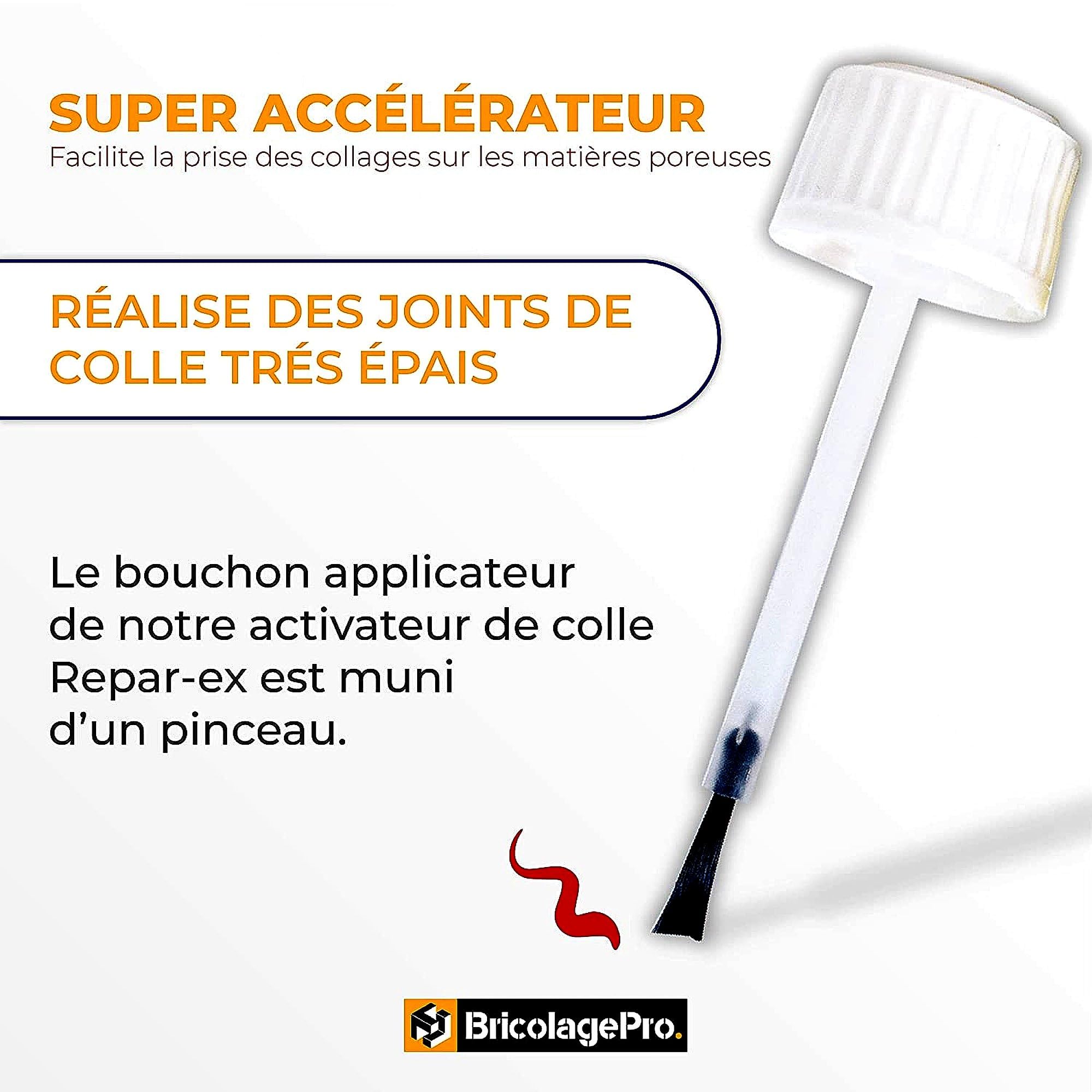 Repar-eX - Kit Colle Industrielle Extra Forte | 20g Colle + 30g Poudre + 15ml Accélérateur | Séchage Rapide & Ultra Résistant | Tous Supports : Métal, Plastique, Bois, Verre, Céramique