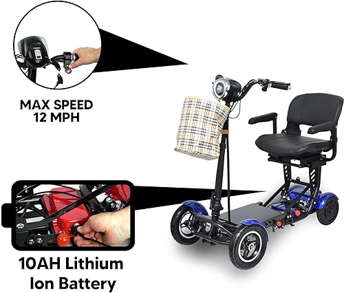 Miniatura 70 de MS-3000 Scooter eléctrico para adultos, scooters plegables para personas mayores, scooter de movilidad de 4 ruedas con silla, scooter eléctrico