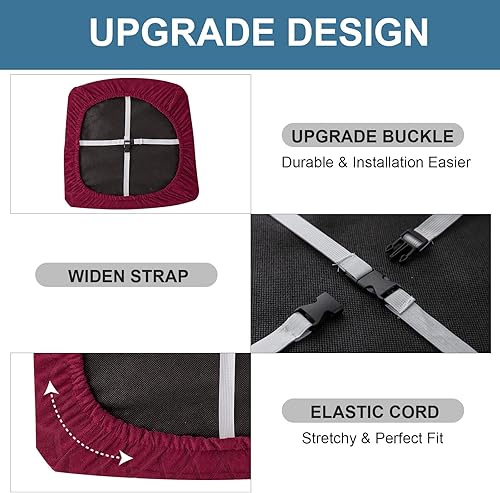 Vista 46 de Genina Fundas de asiento impermeables para sillas de comedor, fundas de asiento elásticas para sillas de comedor, extraíbles y lavables, fundas