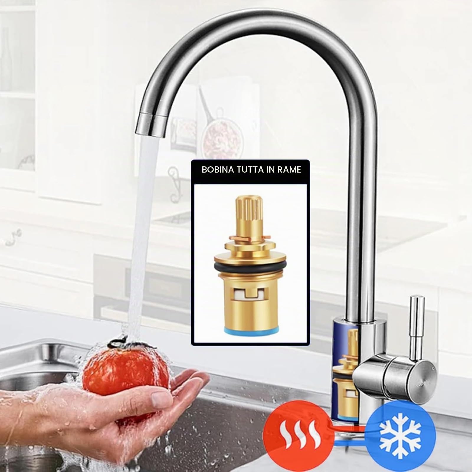 Lavabo Utilitario Autoportante, Acciaio Inossidabile 304, Lavello da Cucina a Una Cuve con Rubinetto per Acqua Calda e Fredda Lavello da Esterno per Giardino, Garage o Lavanderia(Single layer)