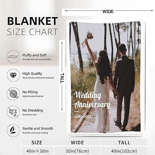 Miniatura 5 de Manta personalizada con foto y texto personalizado, manta para papá con imágenes de regalo para bebés, amigos, amantes y mascotas, manta