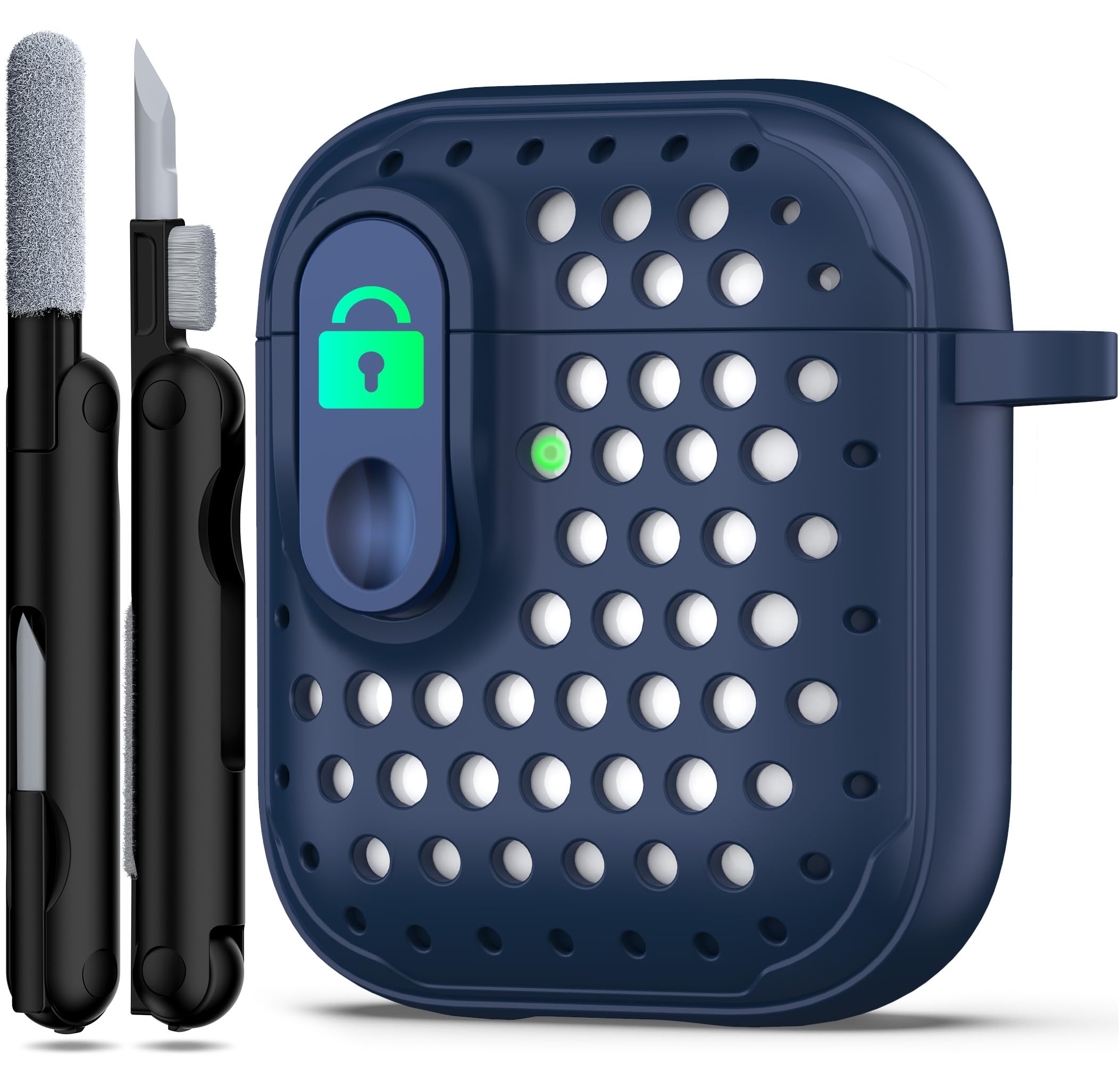 RFUNGUANGO Compatible with Airpods 2nd /1st Case,Automatic Pop-up with Safety Lock Clip, Full Body Shockproof Hard Case with Keychain Compatible with AirPods case,starry sky — view 15