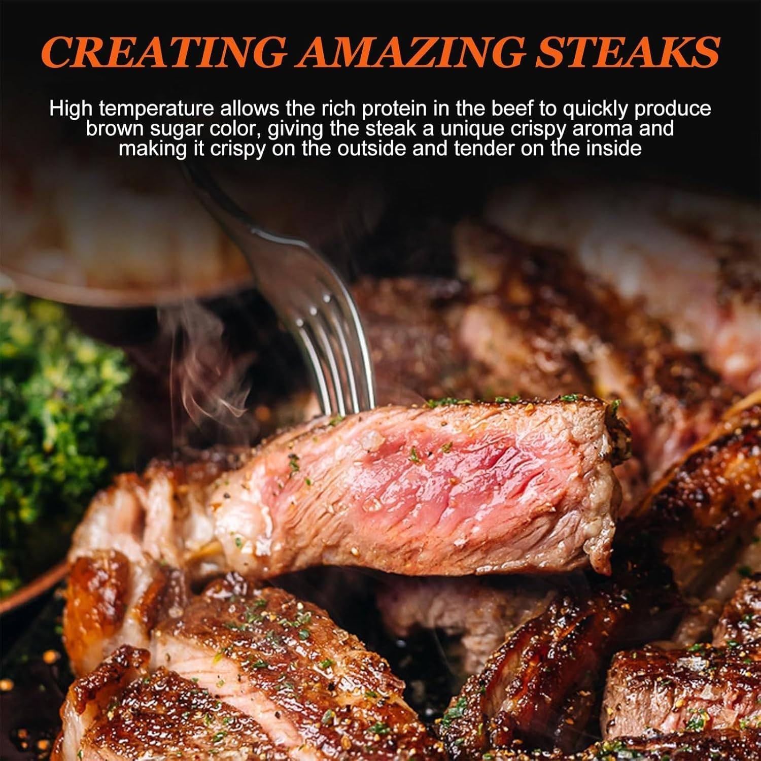 Electric Steak Broiler, Steak Cooker, 1450°f Indoor Grill Tabletop Broiler,Outdoor BBQ Machine for Steak, Burgers, and Pizza A