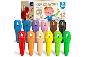 Mess Free Crayons for Toddlers, 12 Jumbo Washable Crayons with 108 Coloring Books PDF Pages
