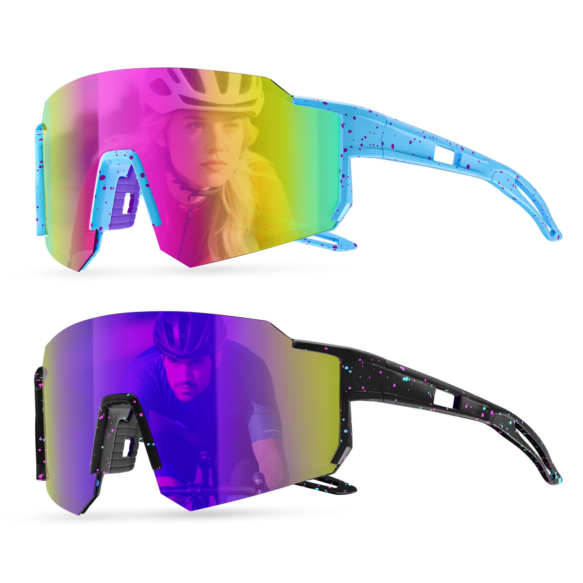 BOLLFO Youth Polarized Sports Sunglasses, UV400 Protection Cycling Sun Glasses for Men Women Youth Cycling Fishing Driving