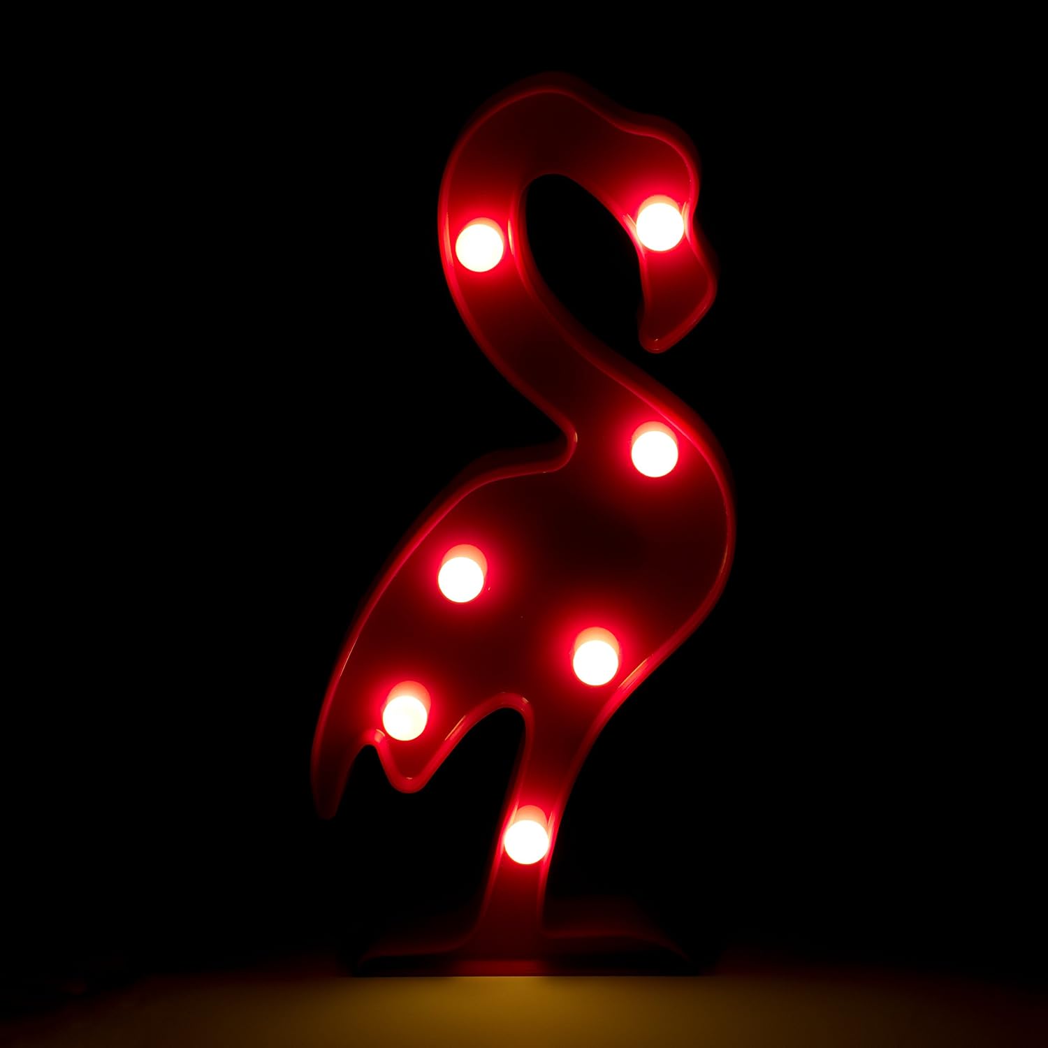 Global Gizmos Free Standing Marquee LED Flamingo, Plastic, Pink