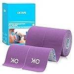 OK TAPE Kinesiology Tape 10 inches Precut, 20 Strips, Cotton Elastic Athletic Tape Latex Free, 2inch x 16ft, 2 Rolls Purple