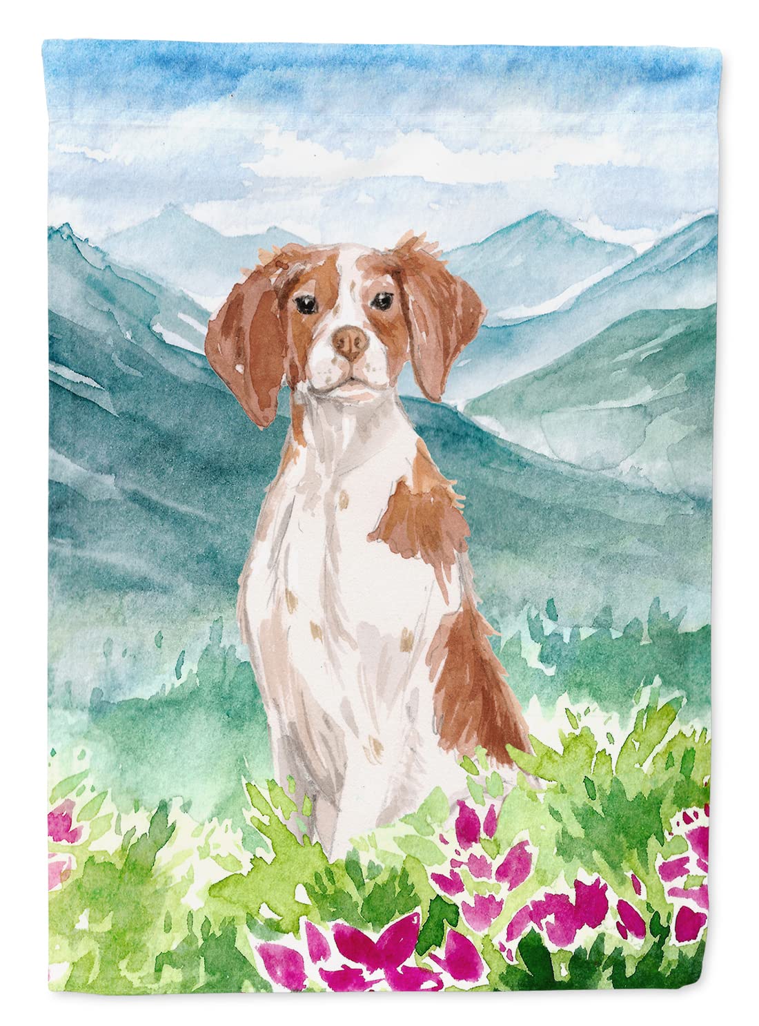 Drapeau grand format Brittany Spaniel en toile multicolore pour maison